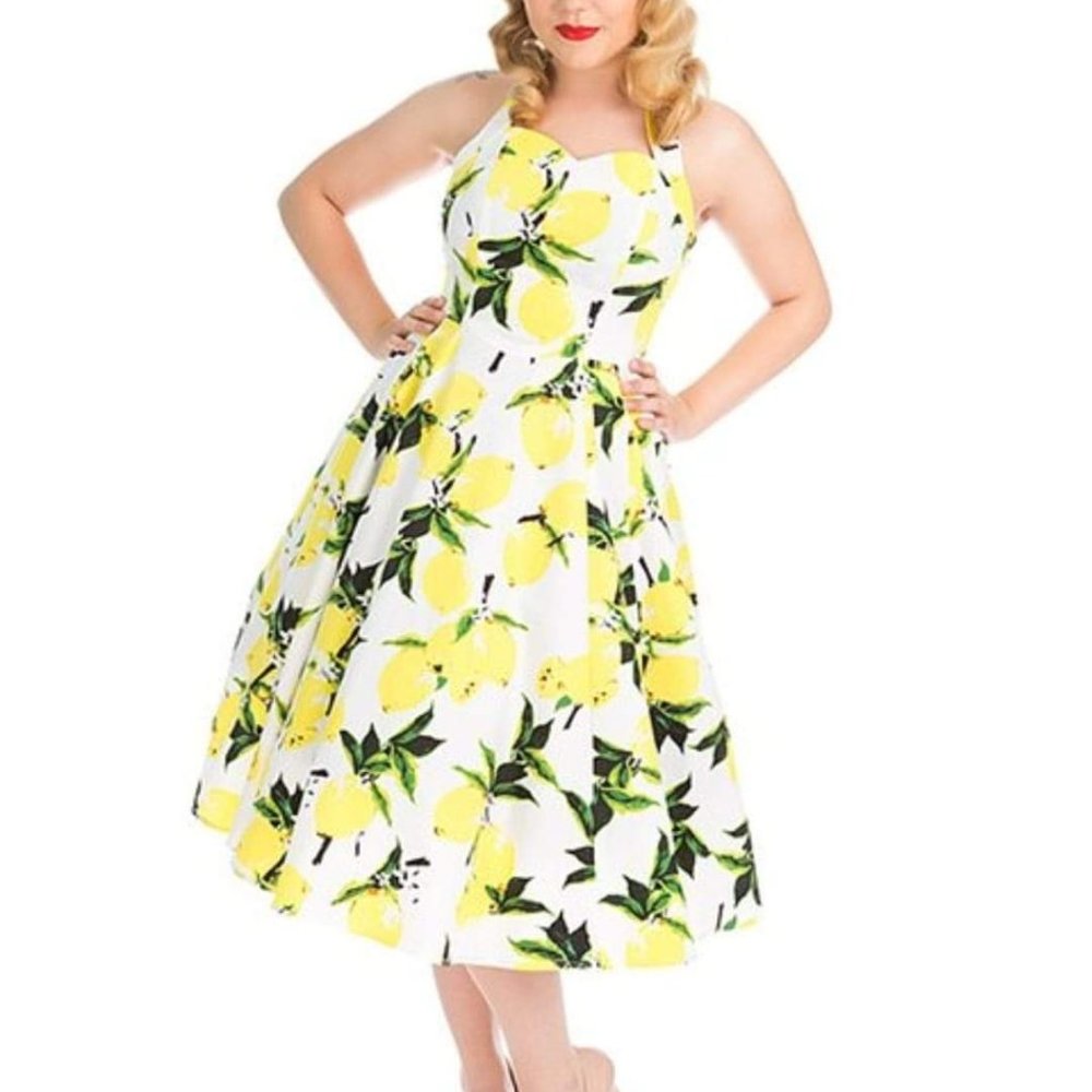 Hearts & Roses lemon print dress